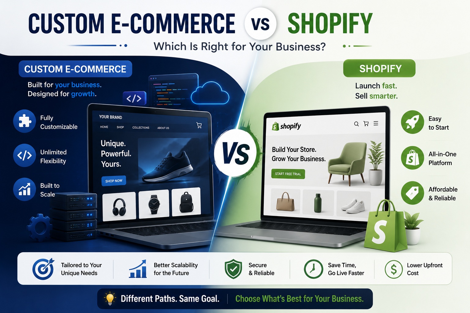 Custom E-Commerce Development vs Shopify: Which Is Right for Your Business?